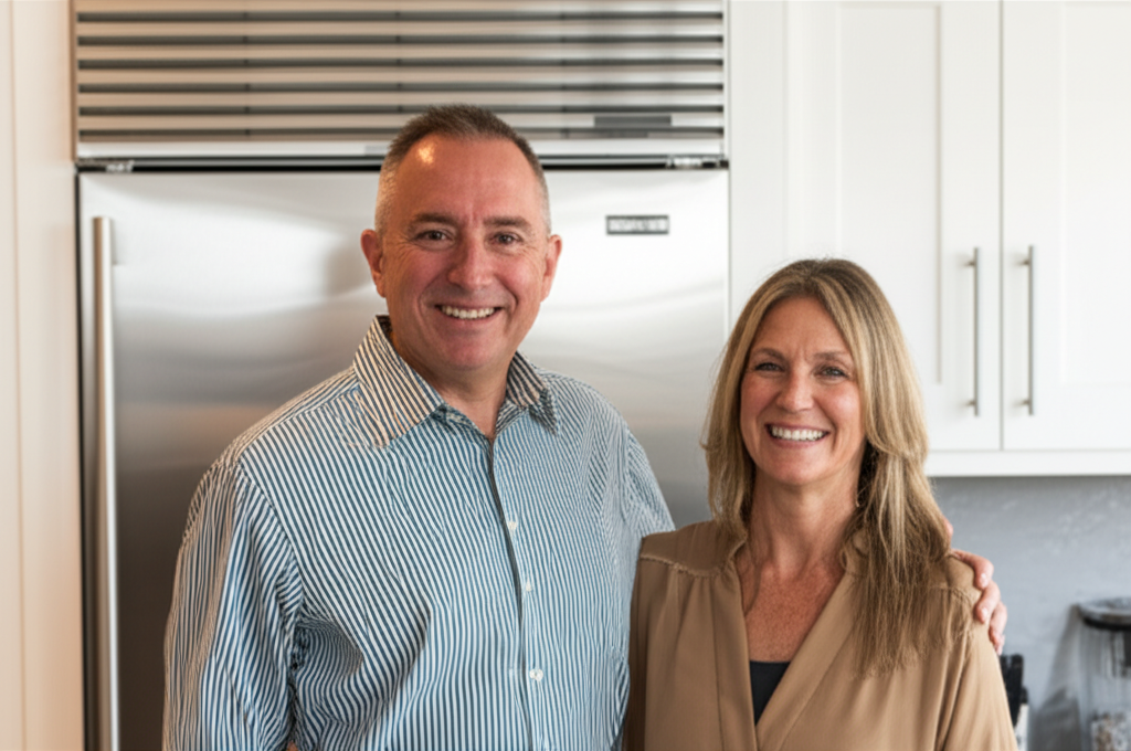 Satisfied homeowners after their appliance repair