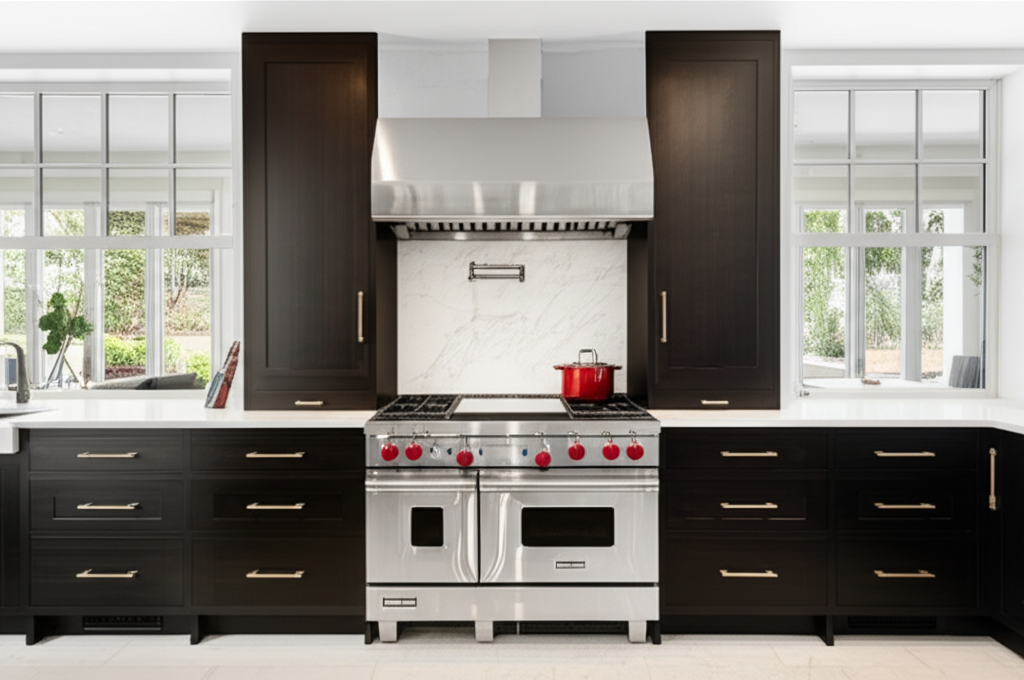 Thermador luxury kitchen with professional range and appliances